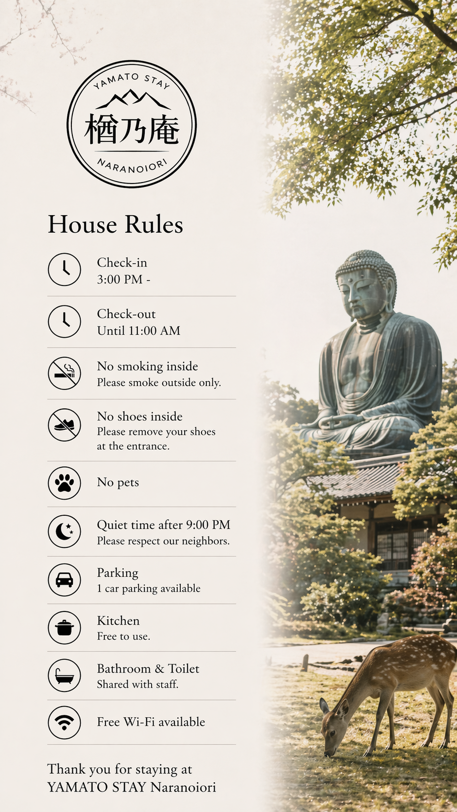 House Rules - YAMATO STAY Naranoiori